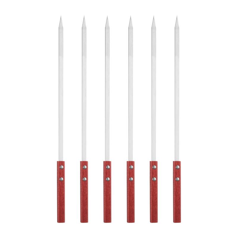 6pcs Kebob Skewers 45cmx10mmx2mm Flat Sticks with Wood Handle