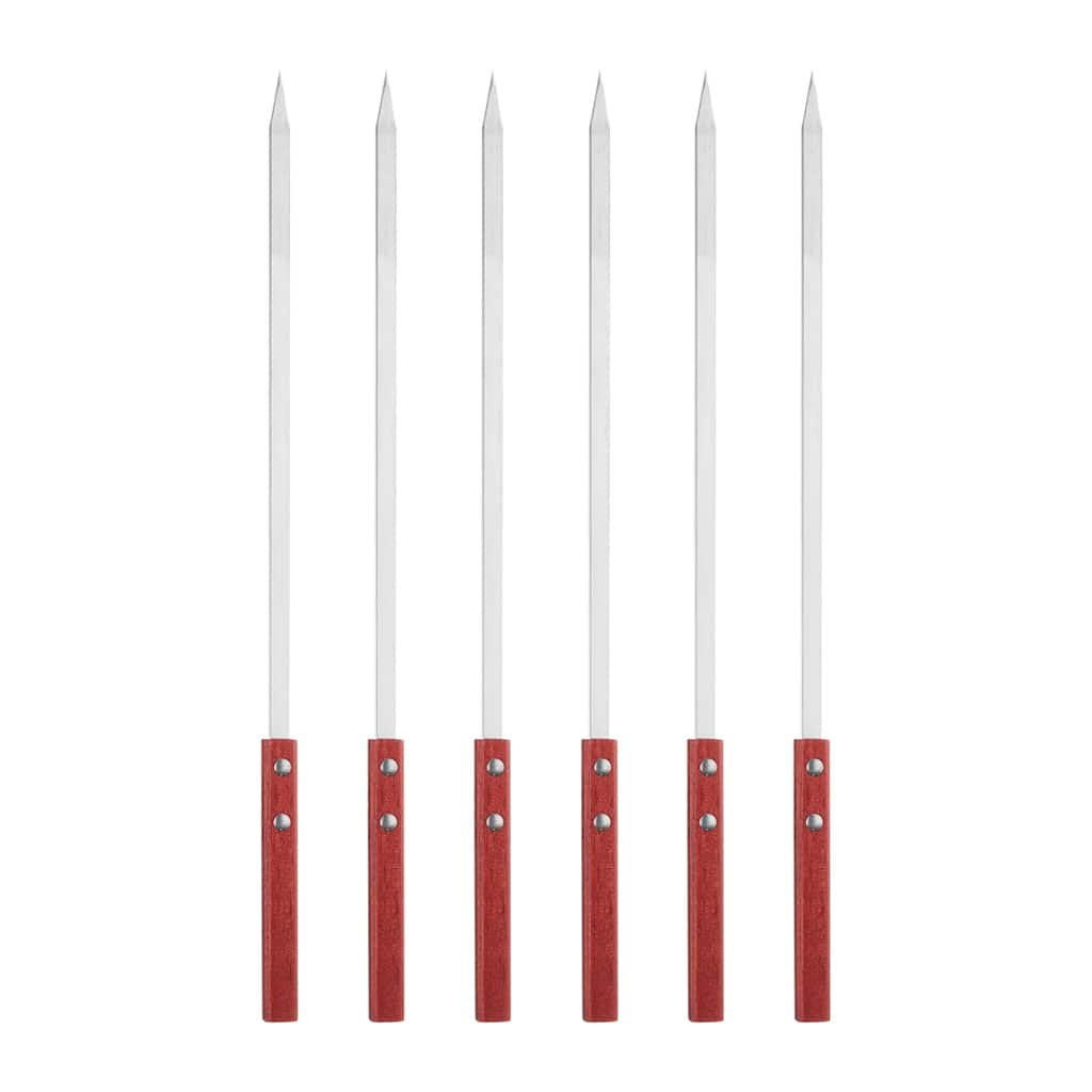 6pcs Kebob Skewers 45cmx10mmx2mm Flat Sticks with Wood Handle