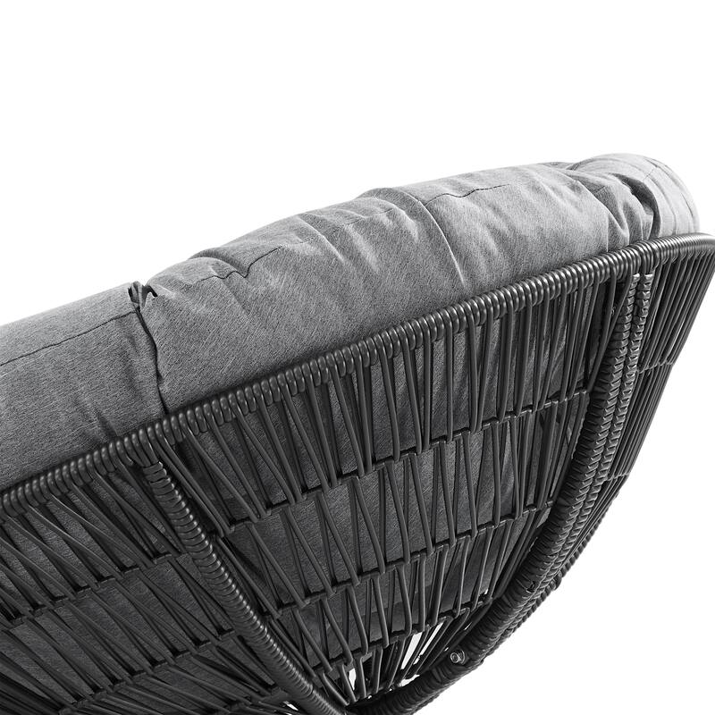Corvus Holbaek Swivel Papasan Wicker Chair with Cushion