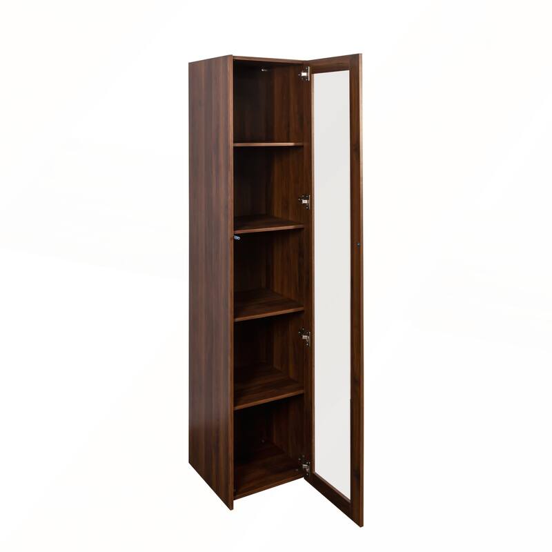 Display Cabinet with Glass Doors and 5 Shelves