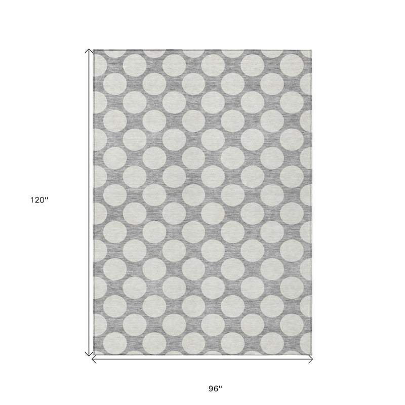HomeRoots Polka Dot Transitional Rectangle Outdoor Rug