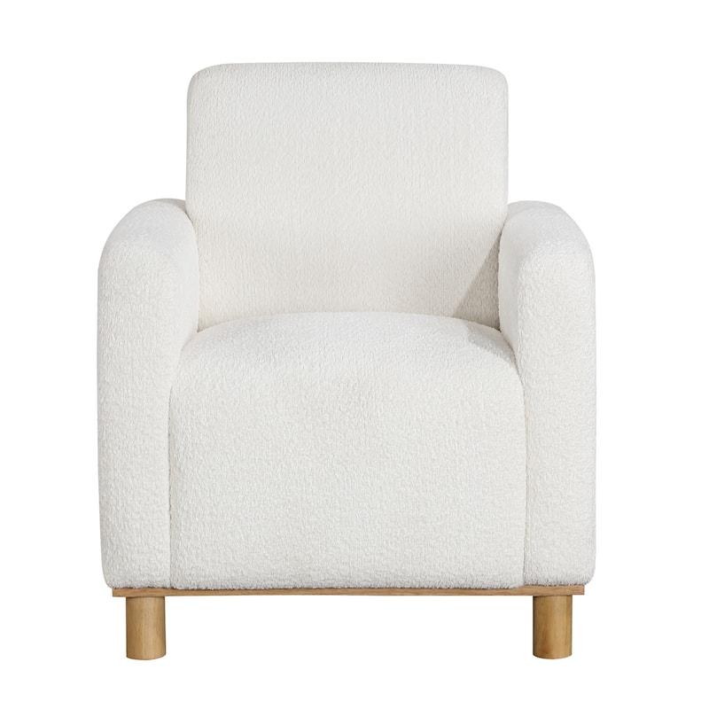 Moxee White Boucle Fabric Arm Chair by Greyson Living