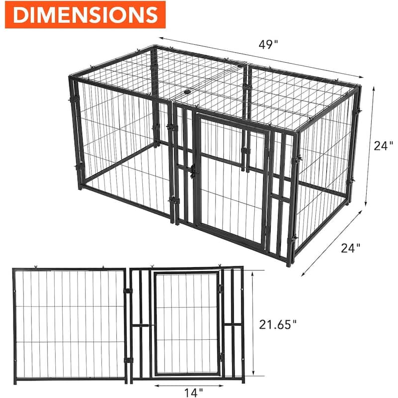 Large Dog Crate, Puppy Dog Playpen, Pet Cage for Yard, Indoor Outdoor