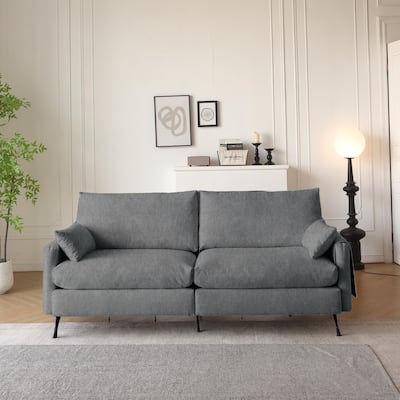 Deep 3-Seater Cloud Couch With 2 Armrest Pillows, Love Seat