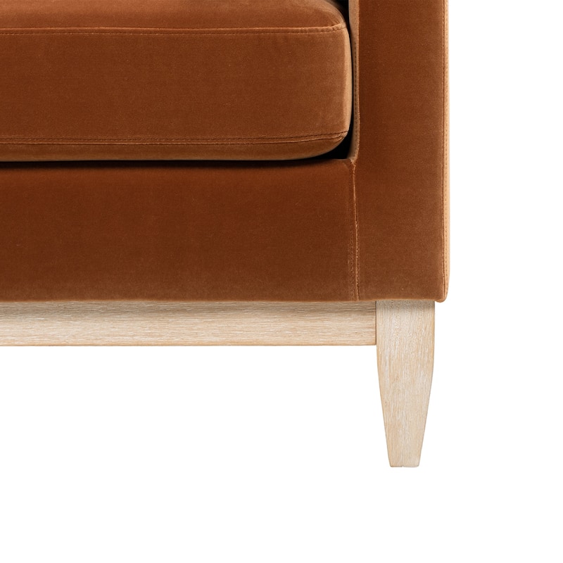 Pasadena 75.5" Velvet Modern Farmhouse Loose Pillow-Back Sofa