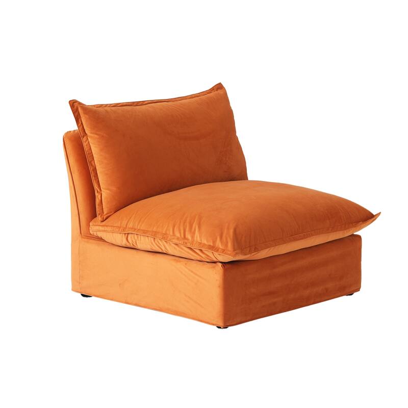 6 Piece U-shaped Velvet Upholstery Modular Sectional Sofa with 2 Ottoman