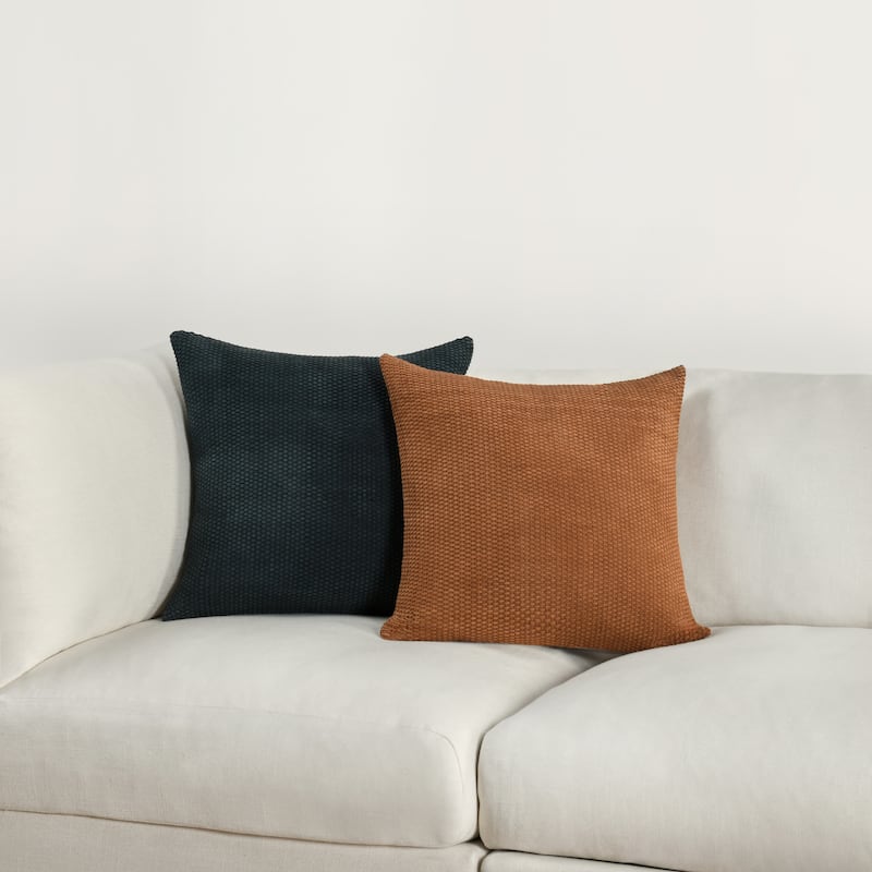 Villa by Classic Home Bassinet 18" Genuine Suede Leather Throw Pillow