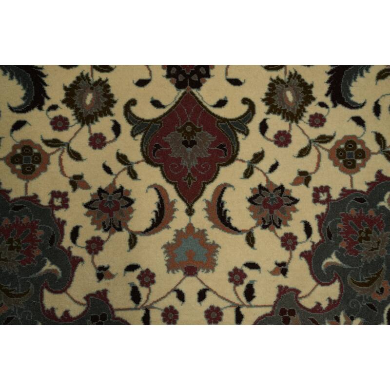 Hand Knotted Oriental 100% Wool Carpet Traditional Floral Beige & Ivories Tabriz Area Rug - 5' 3'' X 3' 4''