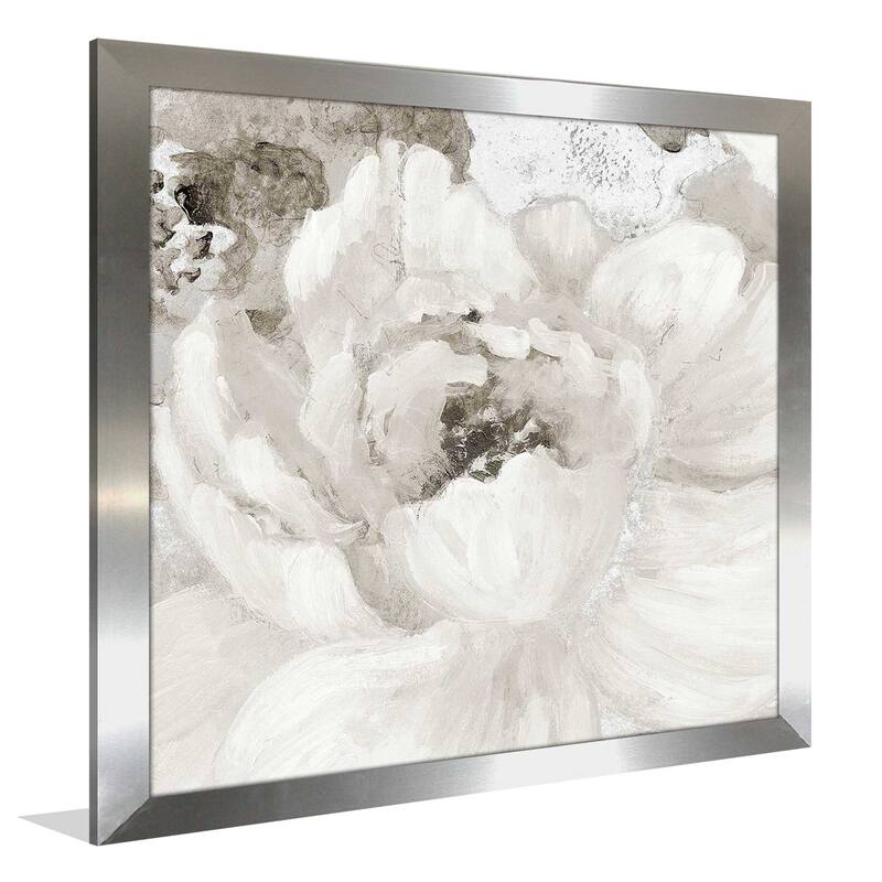 "Light Grey Flowers I (Square)" Print on Acrylic