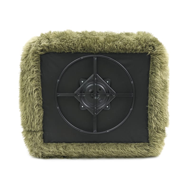 Furniture of America Cynra Modern 45-inch Faux Fur Swivel Arm Chair with Ball Pillow