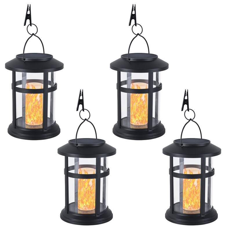 C Cattleya 4 Pack Outdoor Solar Lantern - Flame