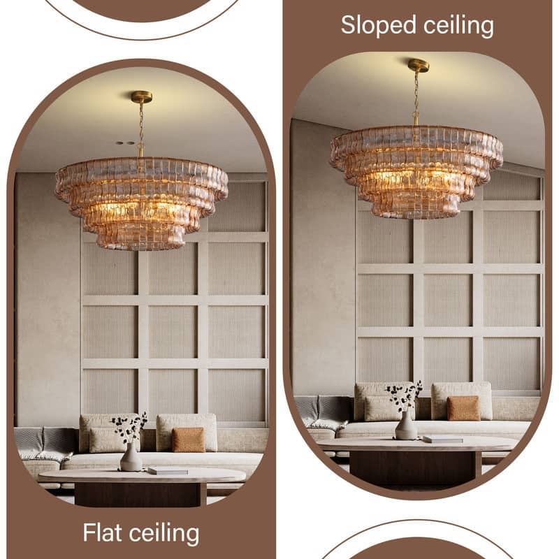 KAYLA 36 in. 6-Lights Gold Crystal Drum Chandelier