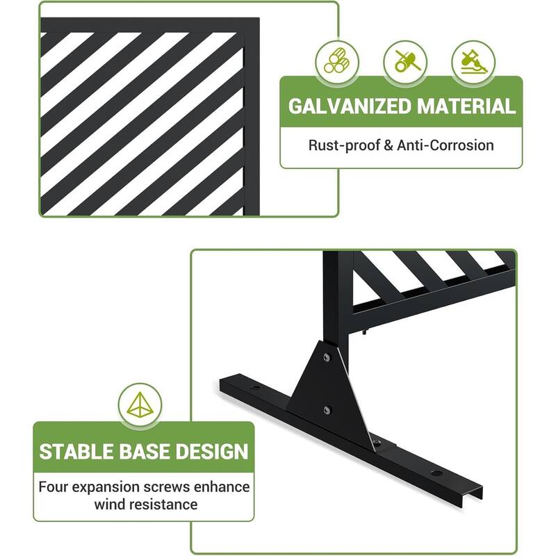 72 in H x 47 in W Metal Privacy Screen 4-Panel Freestanding Fence for Backyard Patio or Deck