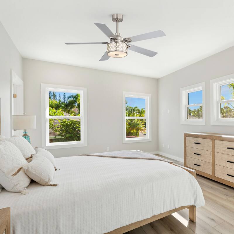 52-inch Reversible 5-Blade Fandelier Ceiling Fan with Light and Remote