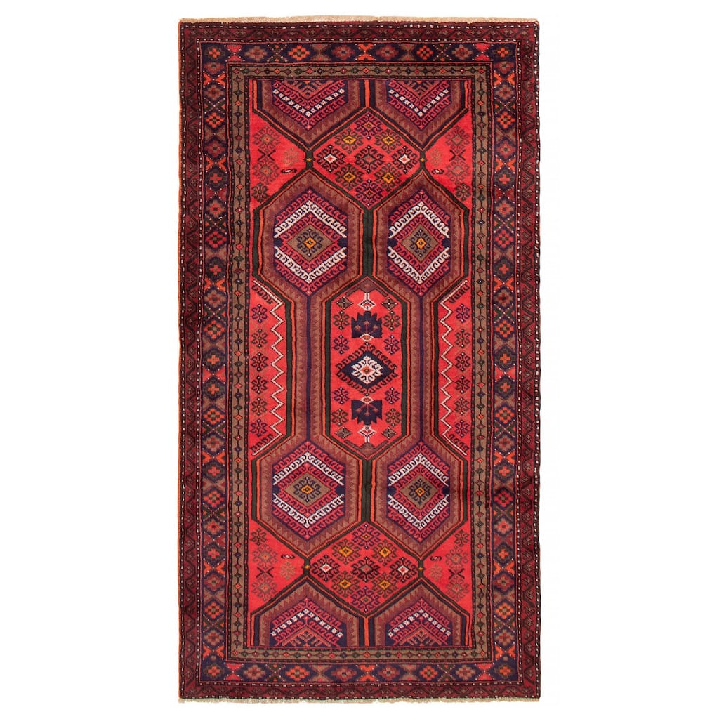 ECARPETGALLERY Hand-knotted Andelz Red Wool Rug - 3'10 x 7'3