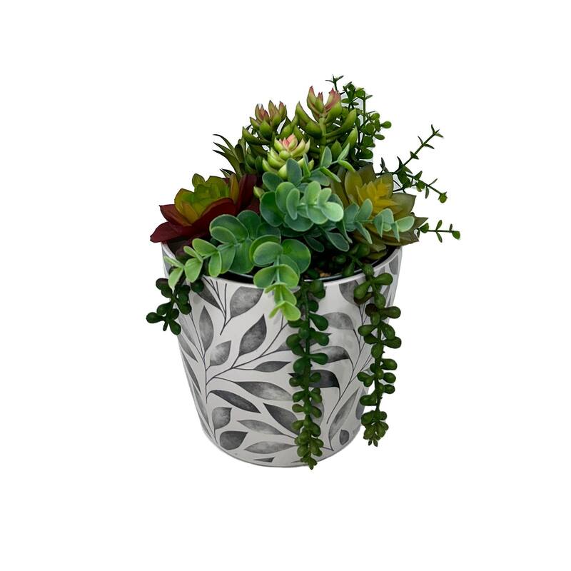 7" Round Self-Watering Indoor/Outdoor Bamboo Pots