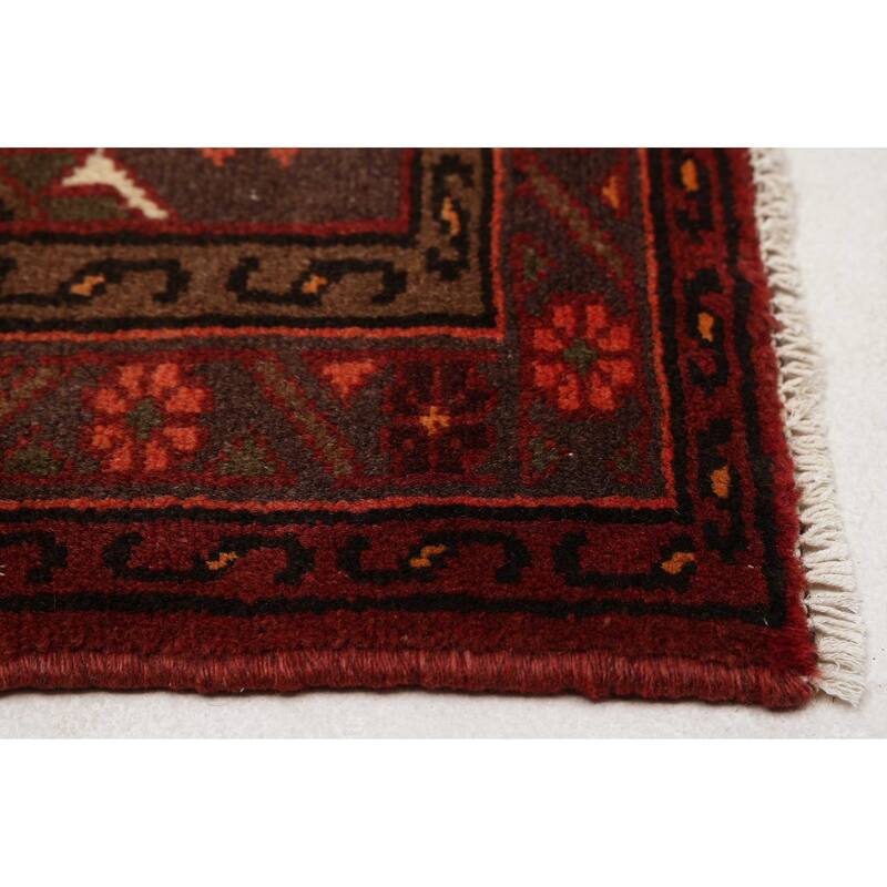 ECARPETGALLERY Hand-knotted Andelz Dark Red Wool Rug - 3'5 x 5'0