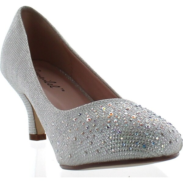 glitter pumps low heel