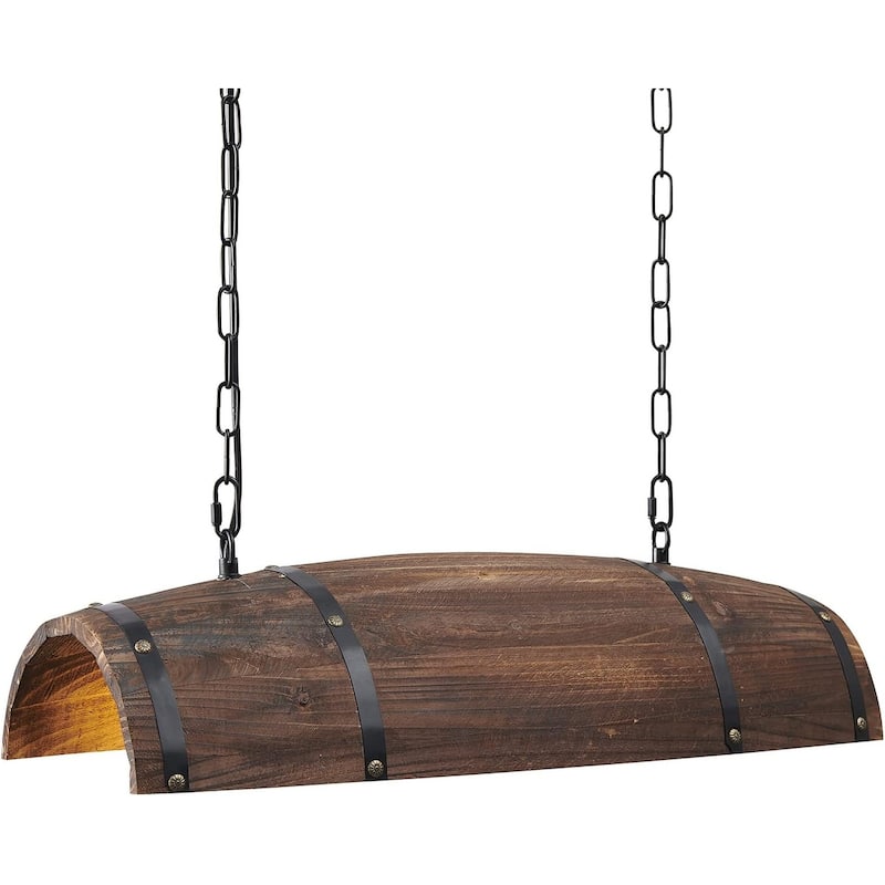 Antique hanging light dark brown pendant light wood, metal ceiling lamp