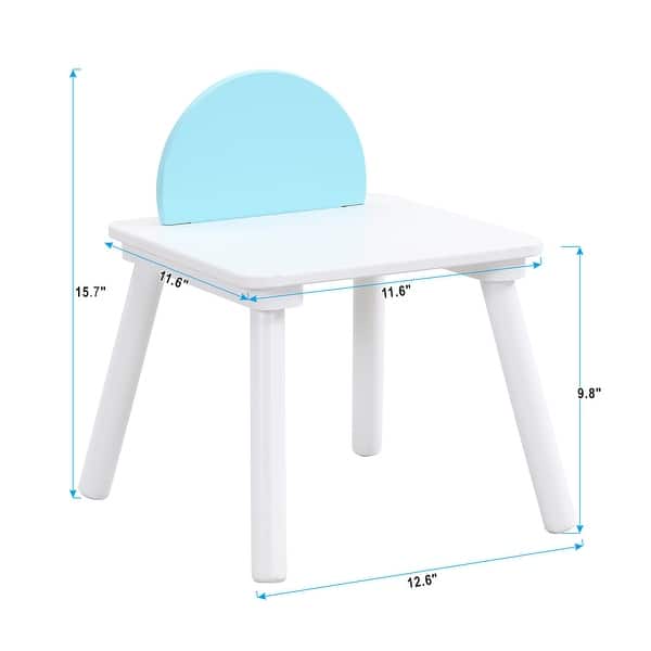 dimension image slide 0 of 2, 5 Pcs Children's Panel Table With 4 Chairs, Hidden Storage Bag Kitchen Chairs Modern Artistic Chairs