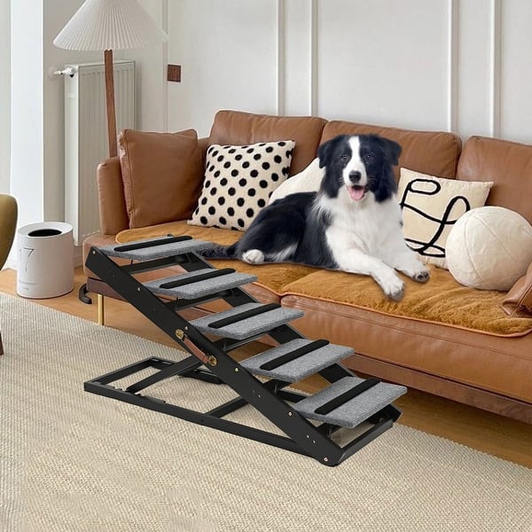 DoCred Pet Ramp, Portable Adjustable Height Folding Dog Ramp