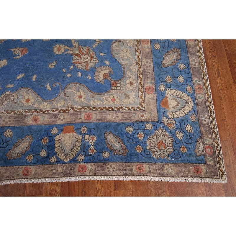 Over-Dyed Distressed Tabriz Persian Vintage Hand-Knotted Wool Carpet - 8'2" x 10'8"