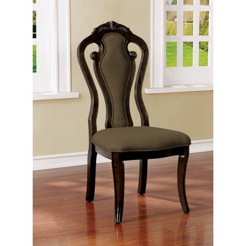 Furniture of America Bona Traditional Walnut Side Chairs (Set of 2)