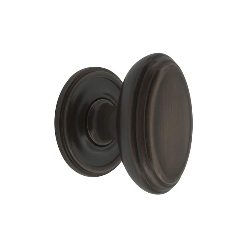 Grandeur ANNE-BRASS-KNOB-GEO Anneau 1-3/4" Solid Metal Flat Oval - Timeless Bronze