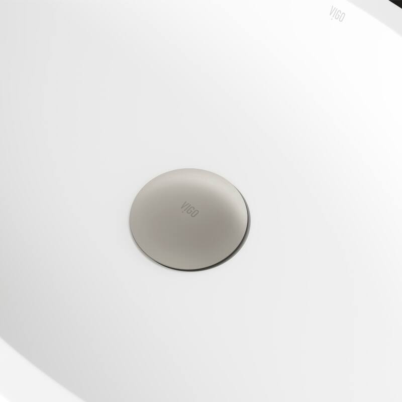 VIGO 1.75" W Vessel Bathroom Sink Pop-up Drain and Mounting Ring in Brushed Nickel