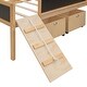 preview thumbnail 14 of 17, Twin size Loft Bed Wood Bed with Blackboard and Boxes, Natural