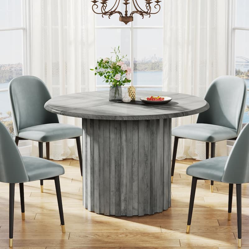 43.3 Inches Round Farmhouse Dining Table for 4 Kitchen Table for Dining Room