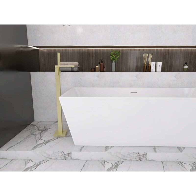 Timothy Soaking Rectangular Bathtub in Glossy White