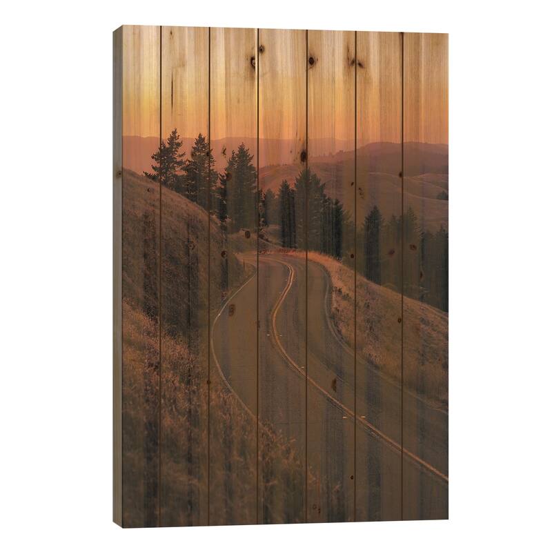 Road On Mount Tamalpais I Print On Wood by Jon Bilous - Multi-Color - 40x26x1.5