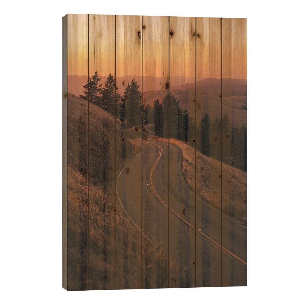 Road On Mount Tamalpais I Print On Wood by Jon Bilous - Multi-Color