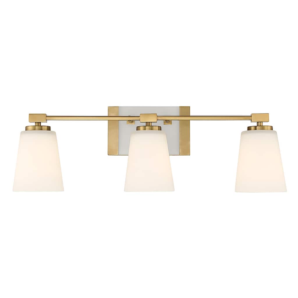 Warm Brass Three Light Bathroom Vanity from the Darby Collection