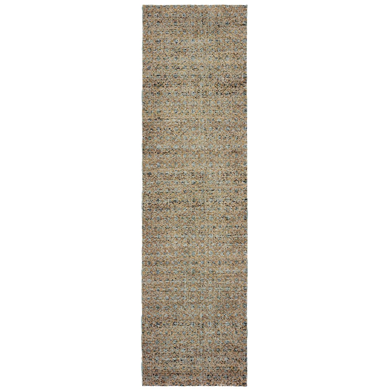 Style Haven Boden Textural Diamonds Area Rug - 2' 3" x 8' - Blue/Gold