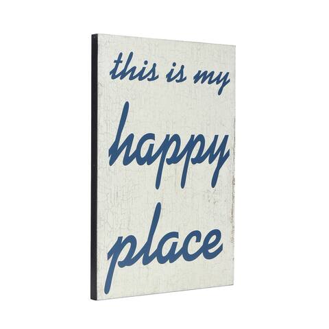 Offex Home Accent Wall Art - "This is my Happy Place" - L: 23.5" x W: 1.25" x H: 15.75".