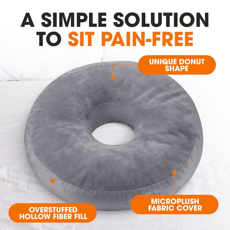Cheer Collection Super Soft Round Donut Pillow - Assorted Colors