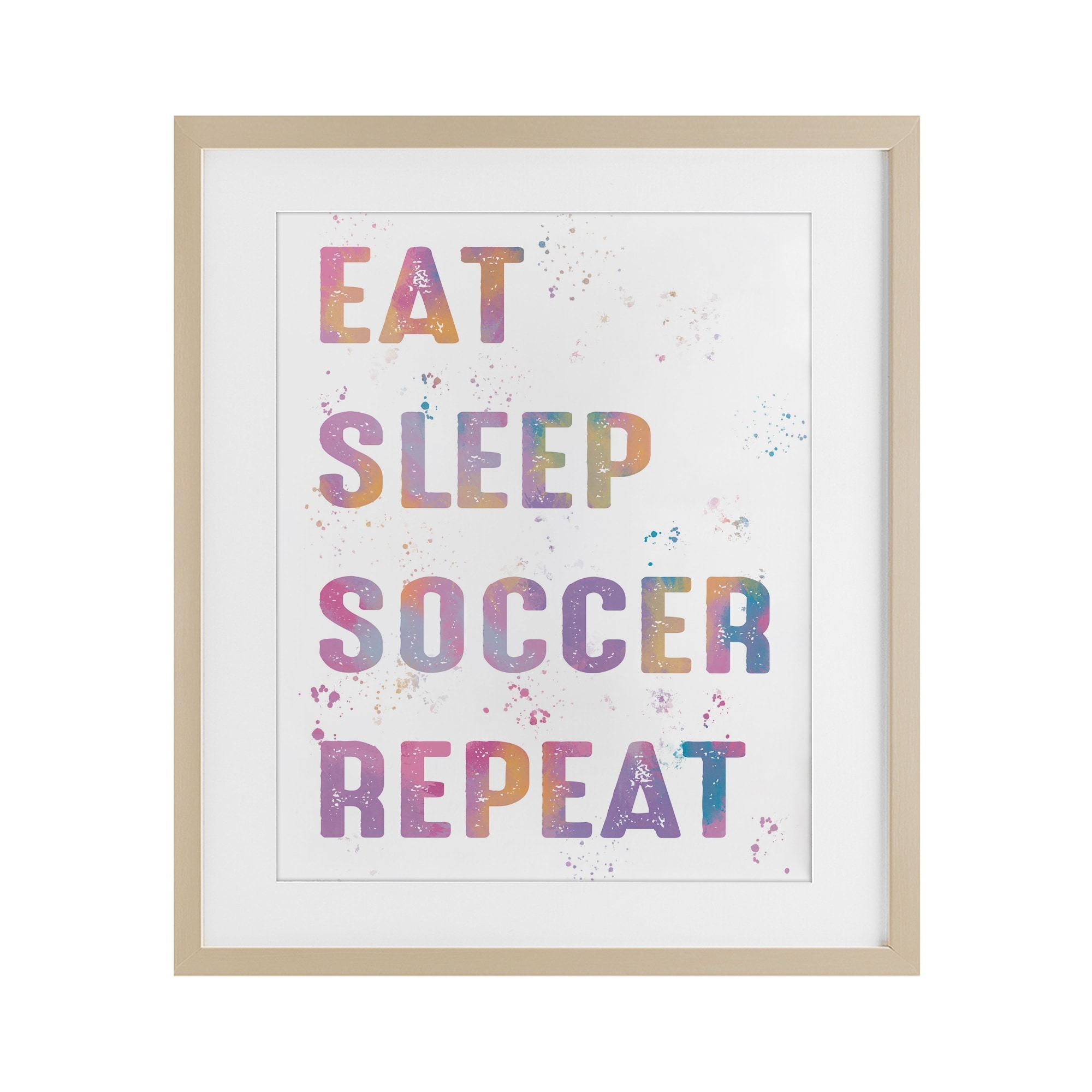 Stupell Eat Sleep Soccer Life Pastel Under Glass Framed Design By Marcus Prime