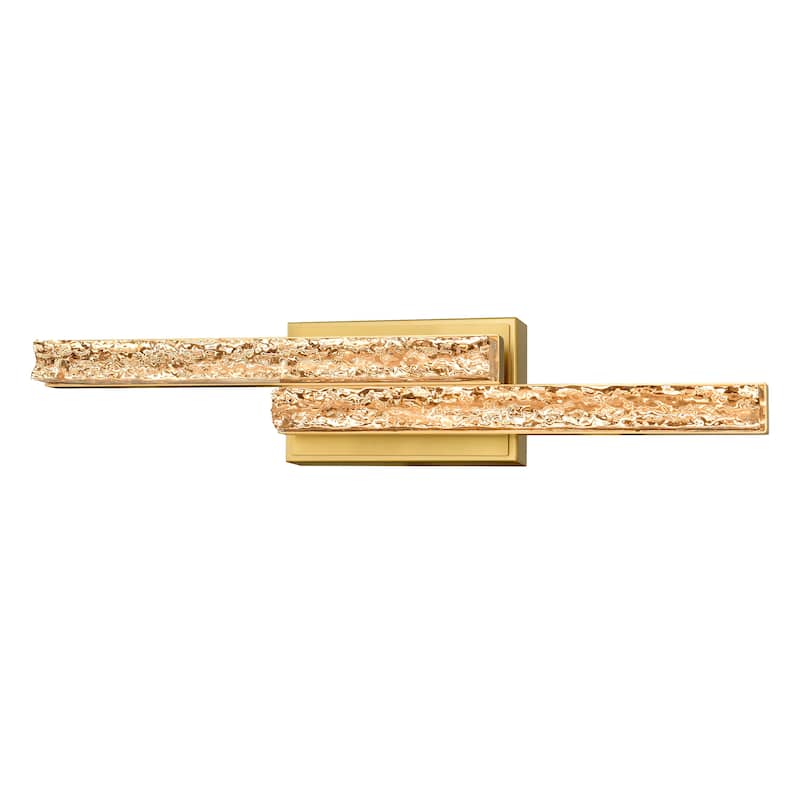Stagger Integrated LED 24in Brass Vanity Light with Handcrafted Glass