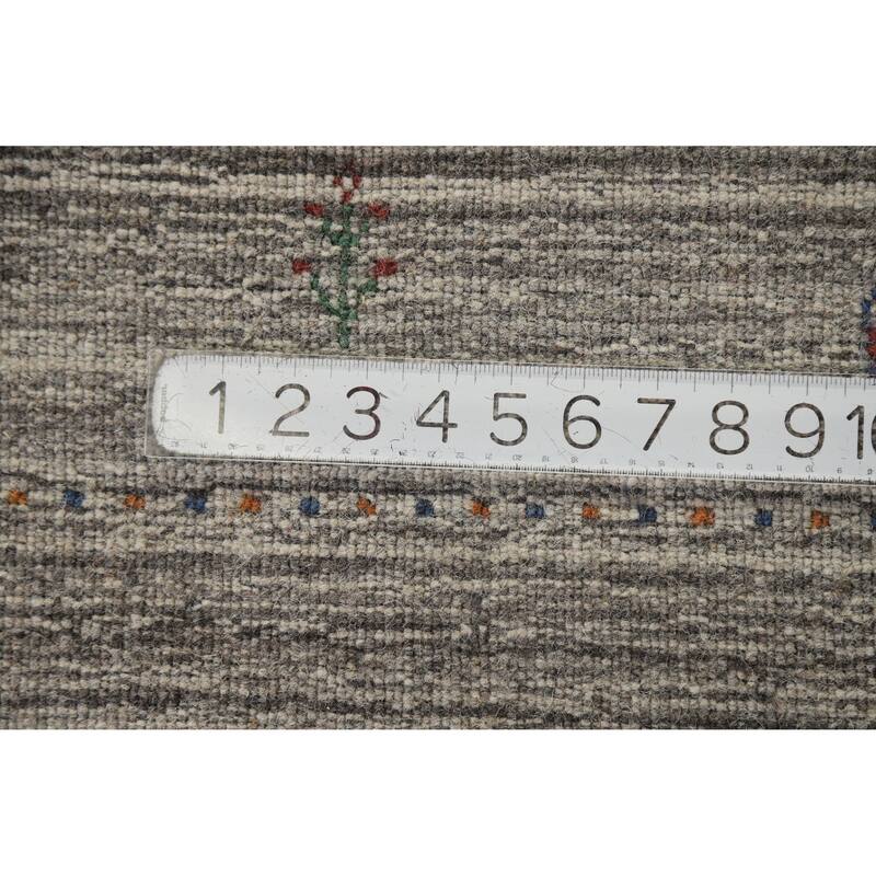 Hand Knotted Oriental 100% Wool Carpet Tribal Tribal Greys & Charcoal Gabbeh Area Rug - 7' 8'' X 5' 0''