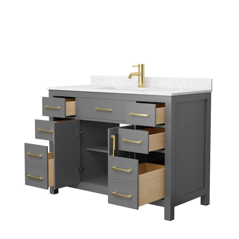 Beckett 48 Inch Single Vanity, Cultured Marble Top