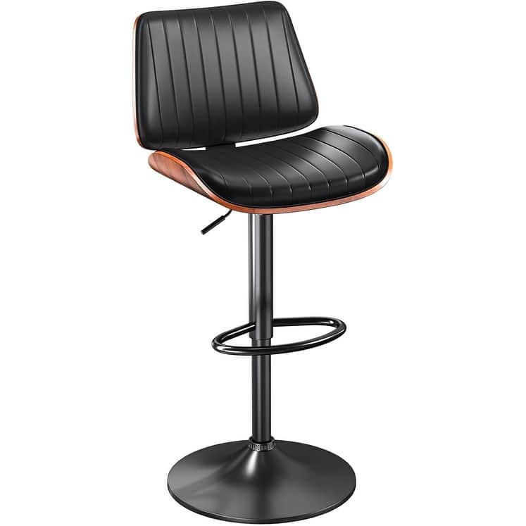 Swivel Adjustable Height Counter Stools, Bar Stools with Backs - 20" W X 18"D X 24-33" H