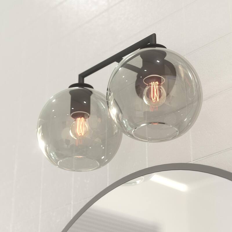 OROMA HOME Fernando 2-Light Globe Glass Bathroom Vanity Sconce