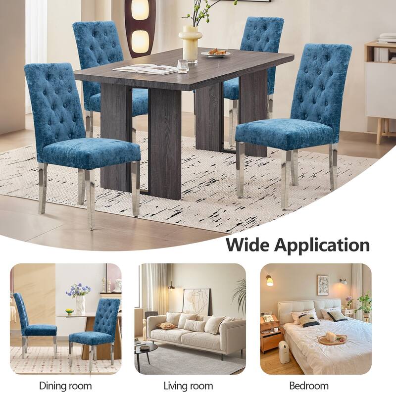 Modern Velvet Upholstery Dining Chair for Kitchen (Set of 2)