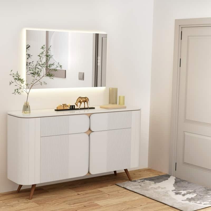 Clear Glass LED Vanity Mirror with Defog, Dimmable Light and Touch Control - 36” x 28”