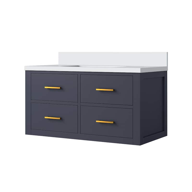 Castor Bath Vanity with Cultured Marble Top and Sink