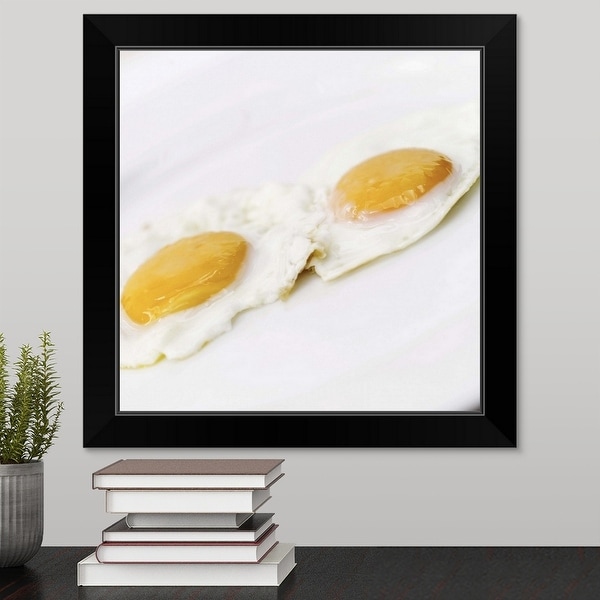 "Two fried eggs" Black Framed Print