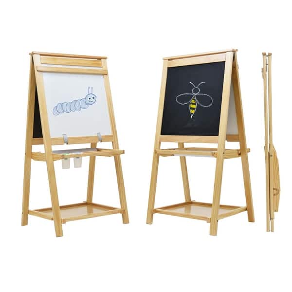 slide 2 of 27, Little Partners Folding Artist EZ Easel Natural