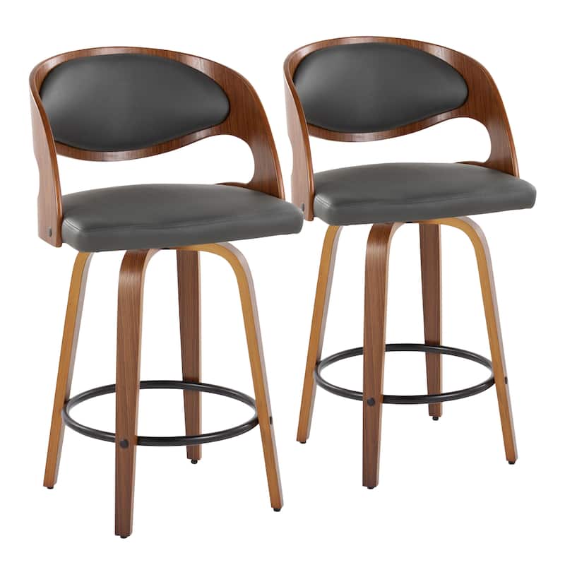 Carson Carrington Visby 26" Fixed-Height Counter Stool with Bent Wood Legs (Set of 2)